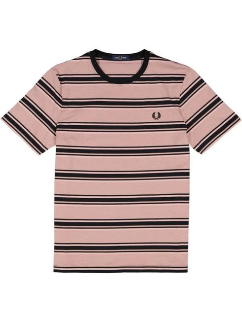 Fred Perry T-shirt T-shirt Uomo Stripe Rosa nero - Francavilla Moda